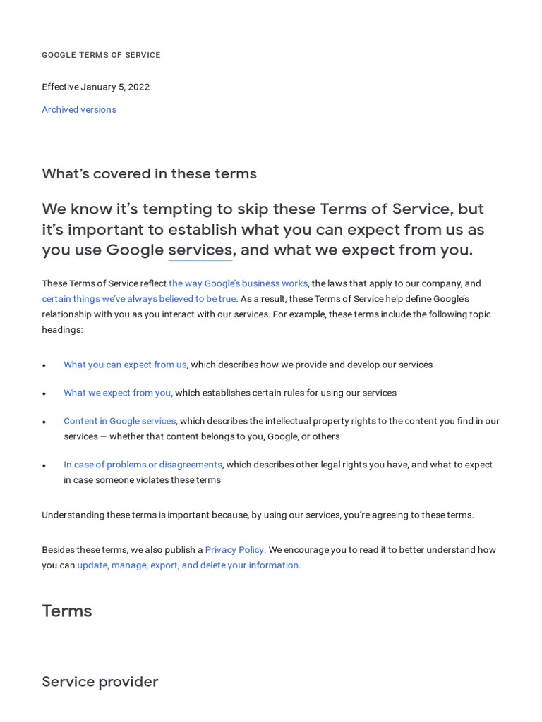 GOOGLE DRIVE TERMS OF SERVICE visual data 4