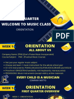 First Quarter Welcome To Music Class: Orientation