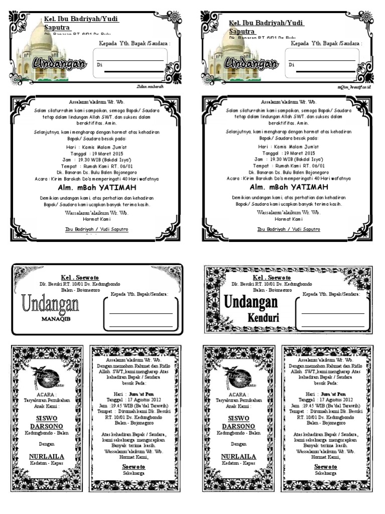 Undangan Setengah Lembar PDF