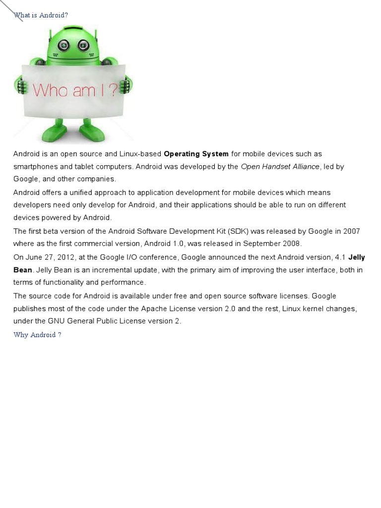 Unit 1 Notes | PDF | Android (Operating System) | Java (Programming ...
