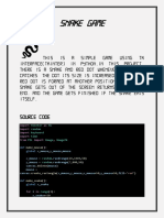 Snake Game: Source Code