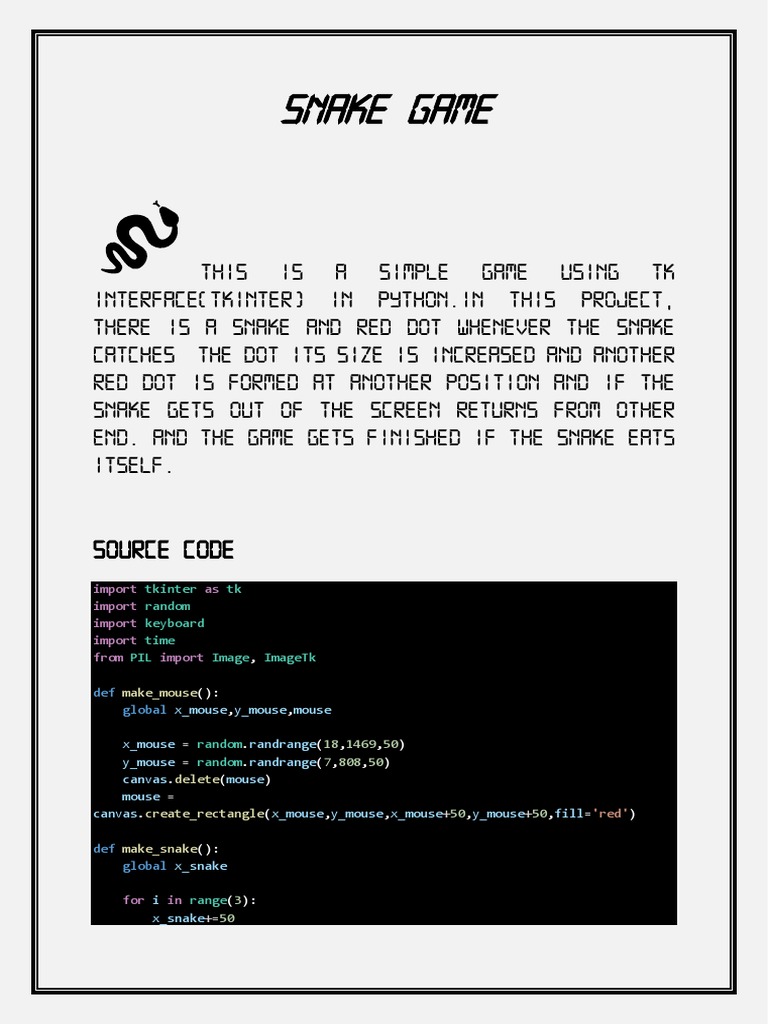 Python Snake Game: Navigate the Snake to Eat Dots While Avoiding ...