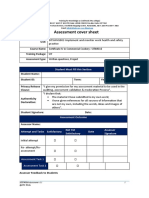 Assessment Cover Sheet: Student Must Fill This Section