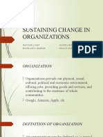 Sustaining Change in Organizations