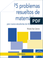 75 Problemas Resueltos de Matemáticas para Nuevos Estudiantes de ADE y Economía (Moisés Díaz Cabrera)