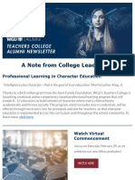 A Note From College Leadership: Professional Learning in Character Education