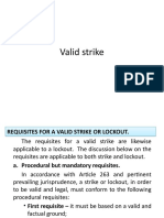 Valid strike requisites and labor laws
