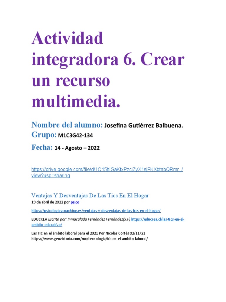 ACTIVIDAD INTEGRADORA 6.MODULO 1 | PDF