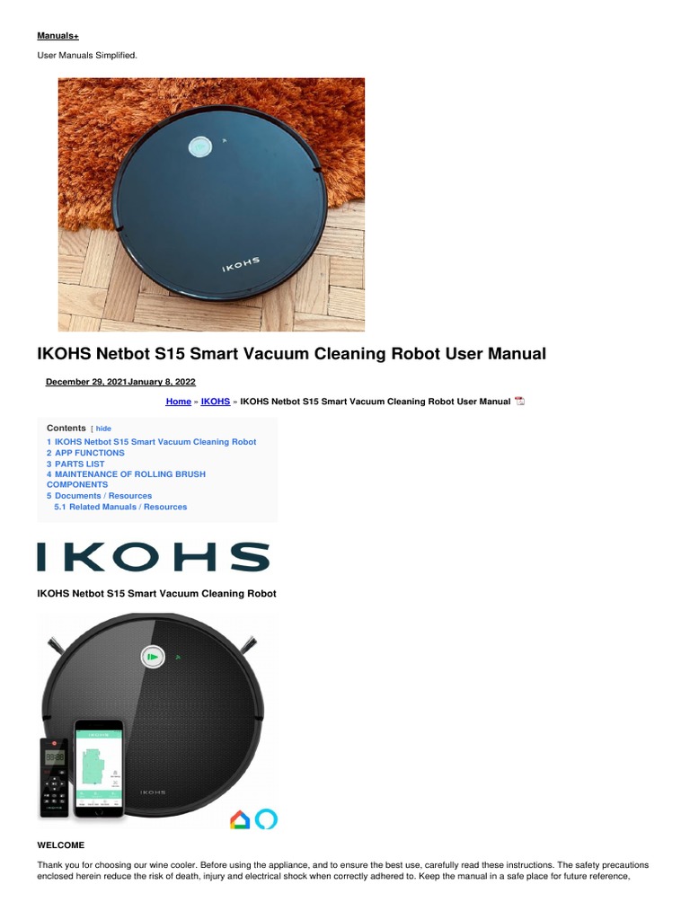 Netbot s15 Smart Vacuum Mmkjuicleaning Robot Manual | PDF | Vacuum ...