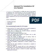 Method Statement For Installation of CCTV Camera System