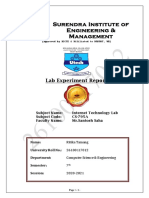 Surendra Institute of Engineering & Management: Lab Experiment Report