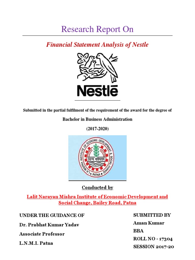 Financial Statement Analysis of Nestle India PDF Equity (Finance