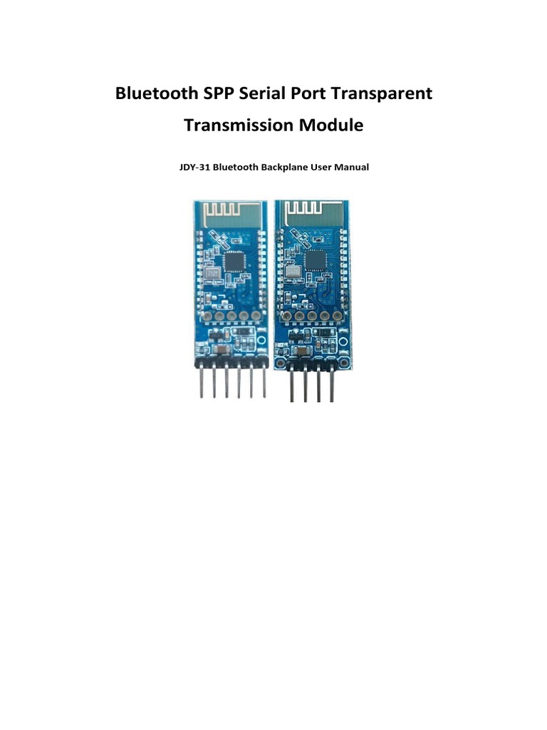 JDY-31 Bluetooth Module User Manual | PDF | Bluetooth | Computer ...