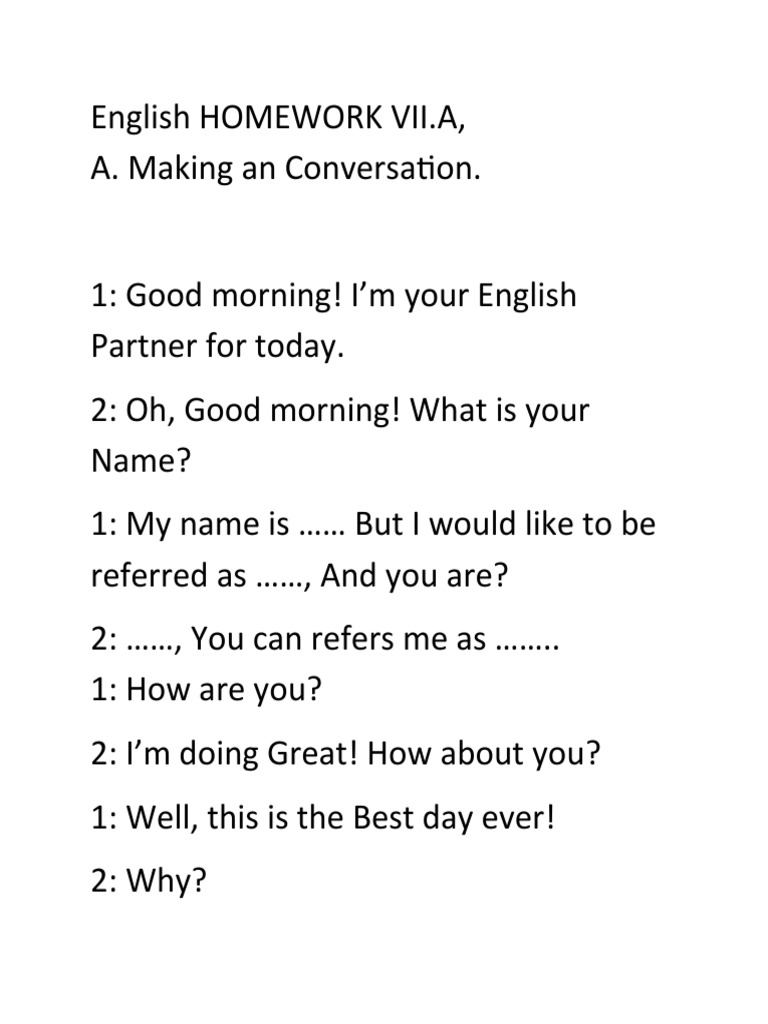 English Homework Vii | PDF | Career & Growth | Foreign Language Studies