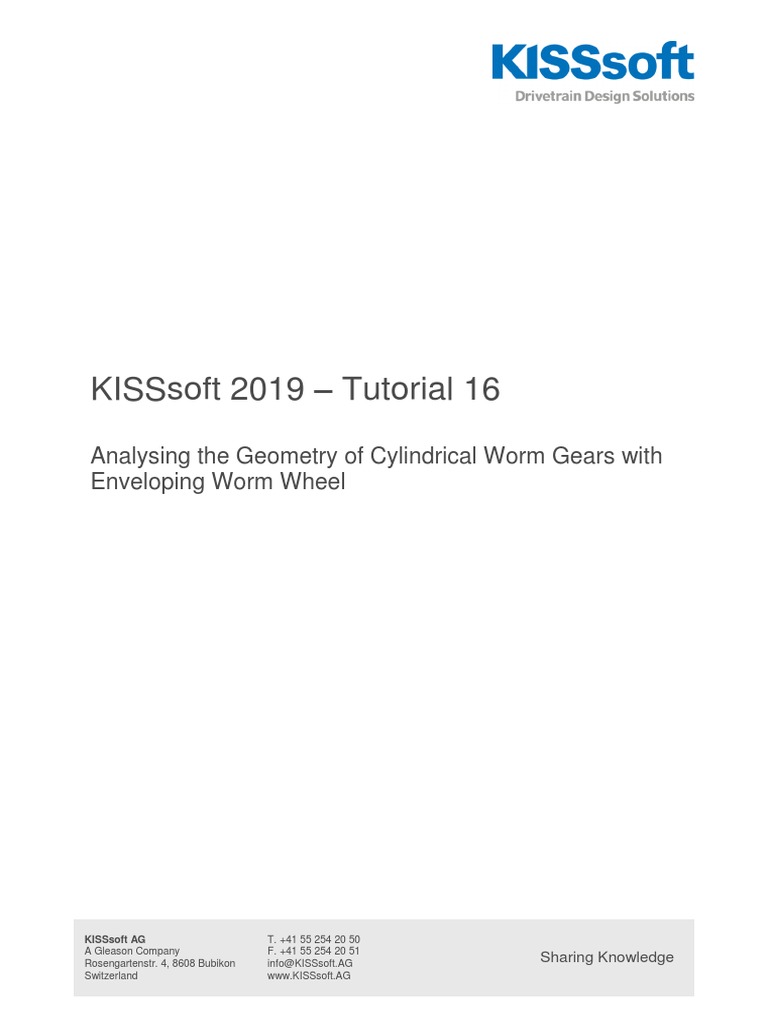KISSsoft 2019 Tutorial 16TheToleranceForTheExternalDiameterOf