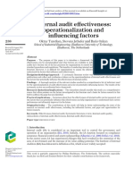 Internal Audit e Ffectiveness: Operationalization and in Uencing Factors