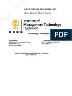 Summer Internship Program Report Bank Reconciliation & Financial Analysis