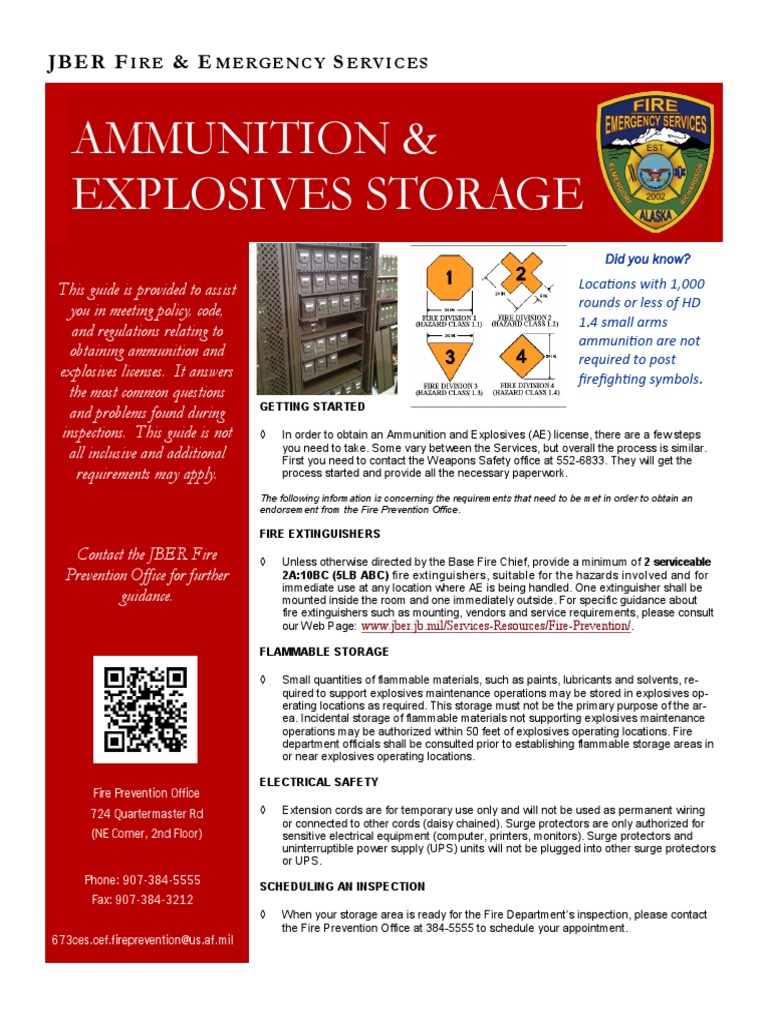 Ammunition Storage Safety Guidelines | PDF | Ammunition | Manufactured ...