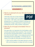 Fot 302 (Food Packaging Laboratory) : Assignment 3