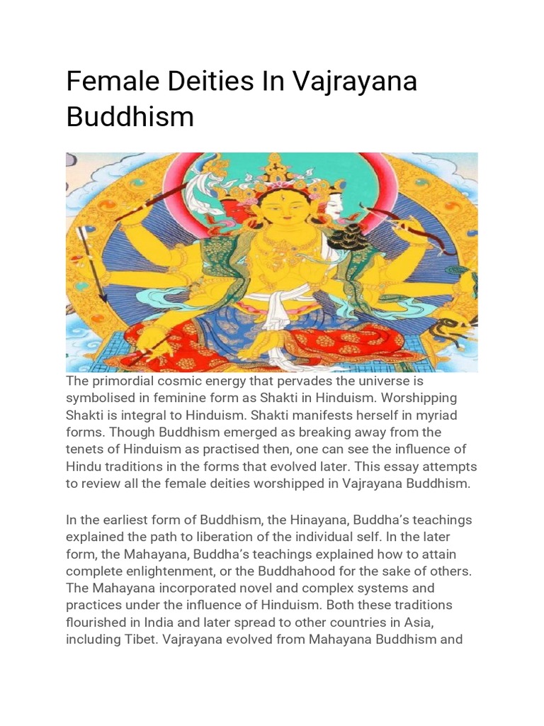 Buddhism Female Deities in Vajrayana Buddhism | PDF | Vajrayana ...