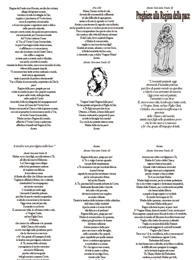 Maria Regina Della Pace Preghiera Preghiere alla Regina della Pace