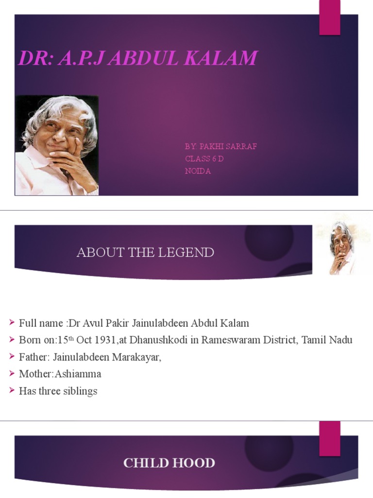DR Apj Abdul Kalam.7984682.Powerpoint | PDF | Missile | Missile Types