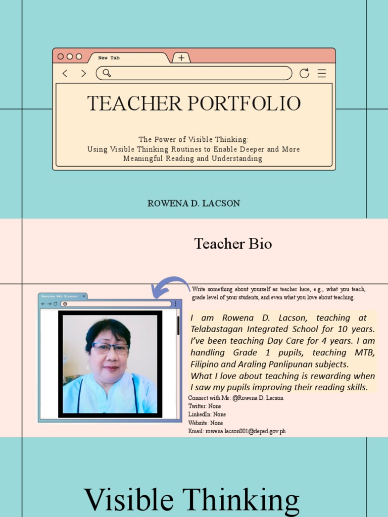Teacher Portfolio Rowena D. Lacson Download Free PDF Learning