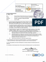 Division Memorandum No. 377 S. 2022 Division Training On Project RE READ