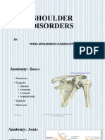 Shoulder Disorders: BY: Yosra Mohammed Hussien (Opt)