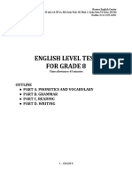 Đề Test Grade 8 (Lớp 8)