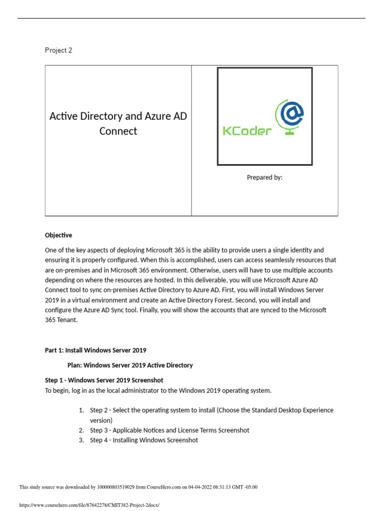 Install Azure AD Connect Guide | PDF | Active Directory | Microsoft Azure