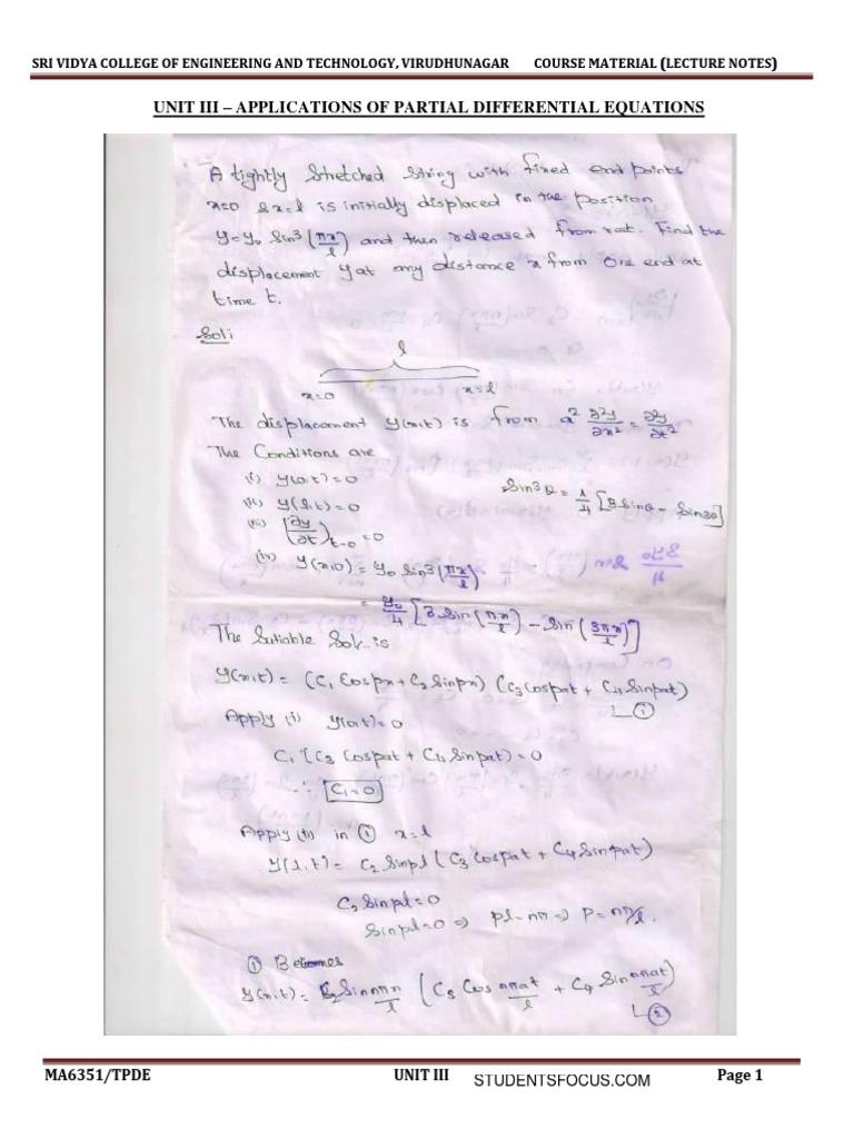 Unit Iii - Applications of Partial Differential Equations | PDF