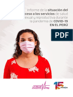 Informe de La Situacion Del Acceso A Los Servicios de Salud Sexual y Reproductiva Durante La Pandemia de Covid 19 en El Peru