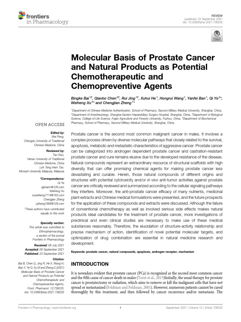 2021 Molecular Basis of Prostate Cancer. Fix | PDF | Prostate Cancer ...
