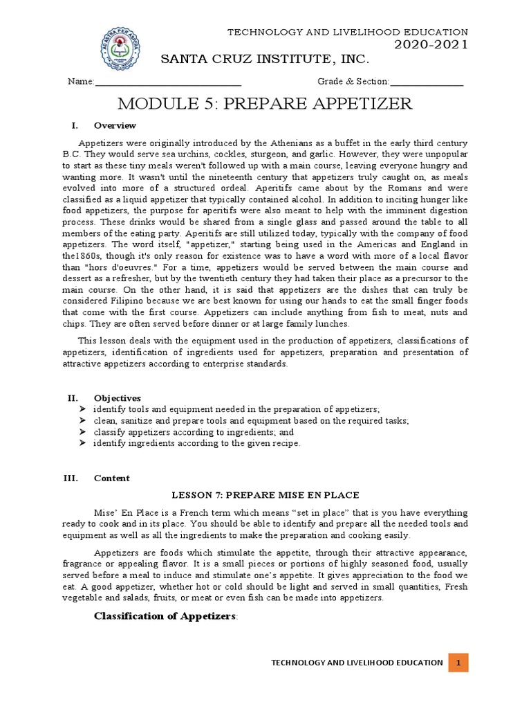 Preparing Appetizers: A Guide to Tools, Classifications, Ingredients ...