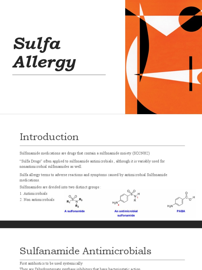 Sulfa Allergy PDF Allergy Drugs