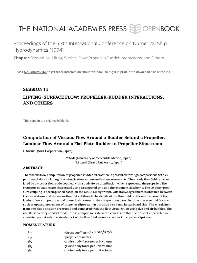 Propeller Rudder Interaction | PDF | Vortices | Boundary Layer