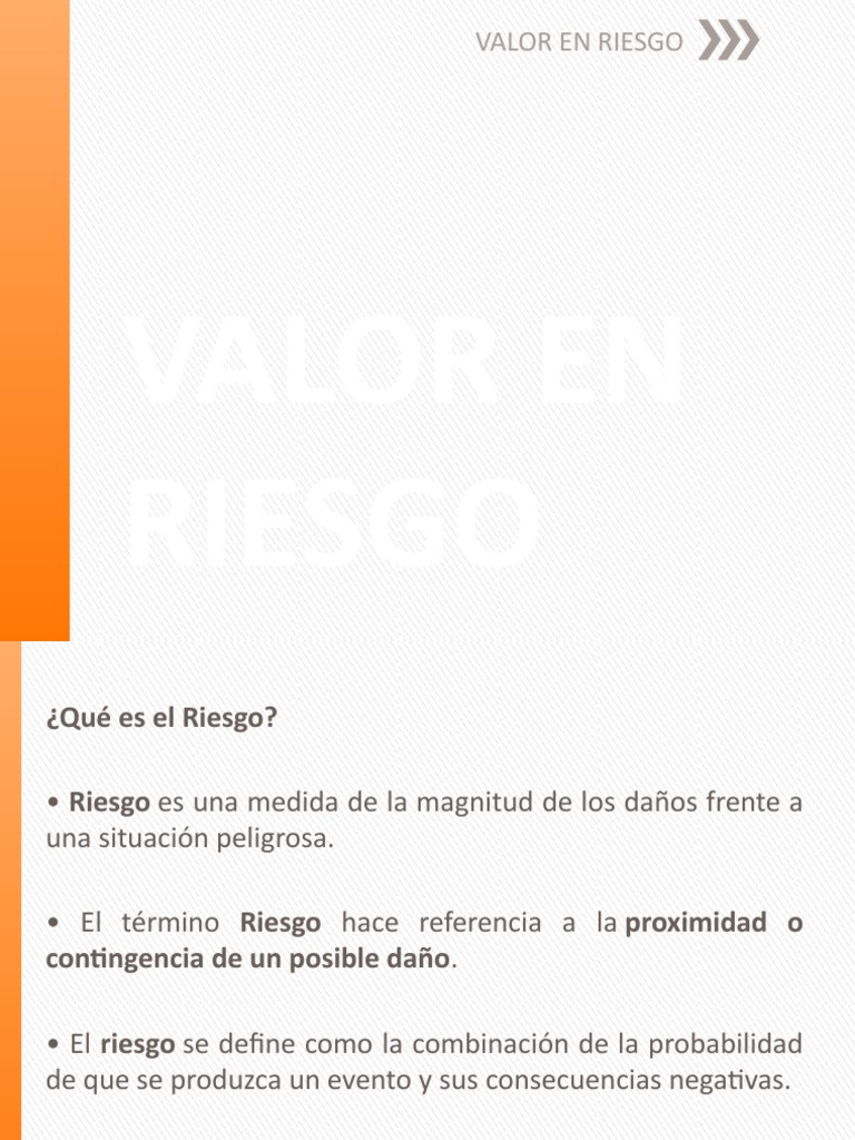 Value at Risk (Var) | Descargar gratis PDF | Valor en riesgo | Riesgo