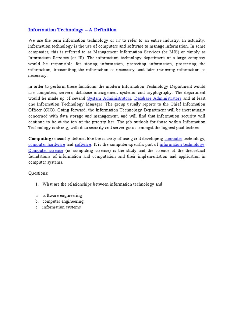 Information_Technology__Module_1 PDF Artificial Intelligence