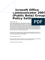 Communicator 2007 Group Policy Settings