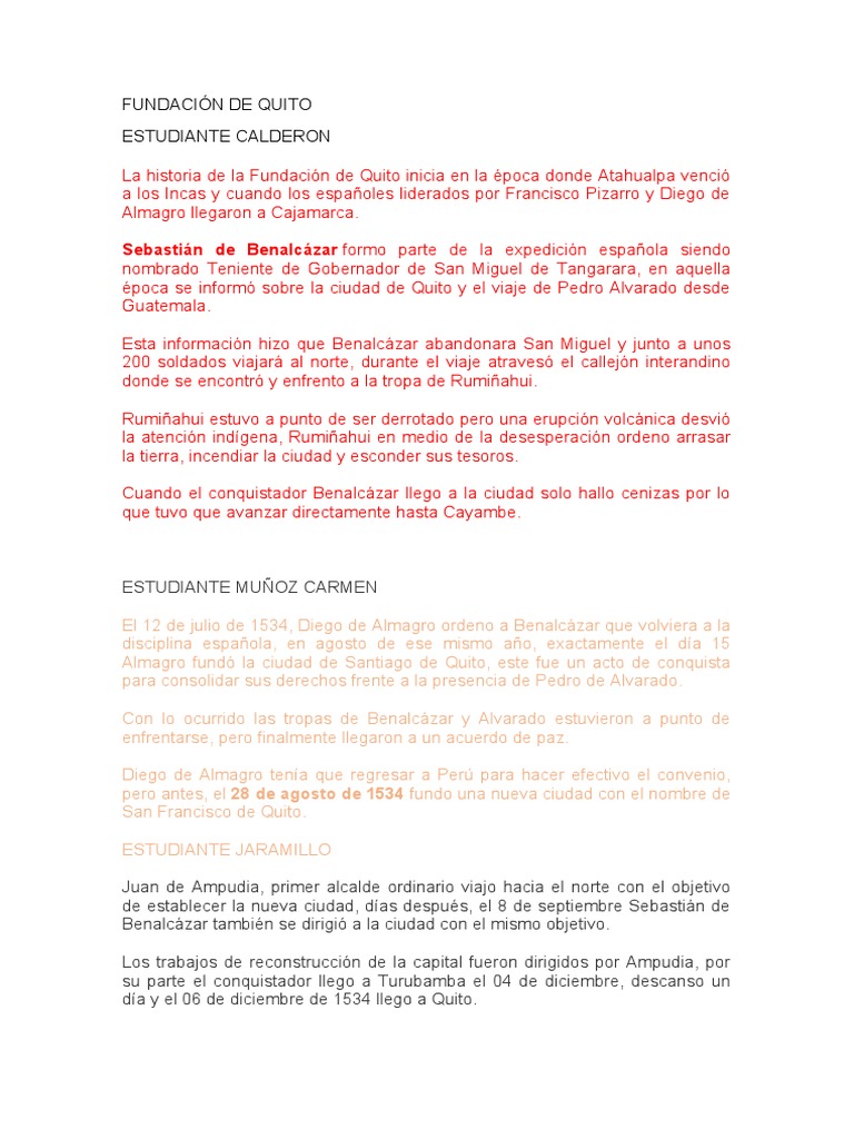Fundación de Quito | PDF