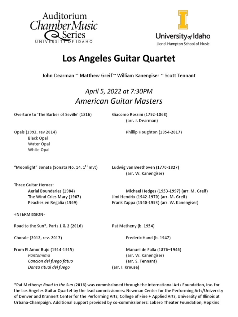 Los Angeles Guitar Quartet PDF Elements Of Music Music Theory
