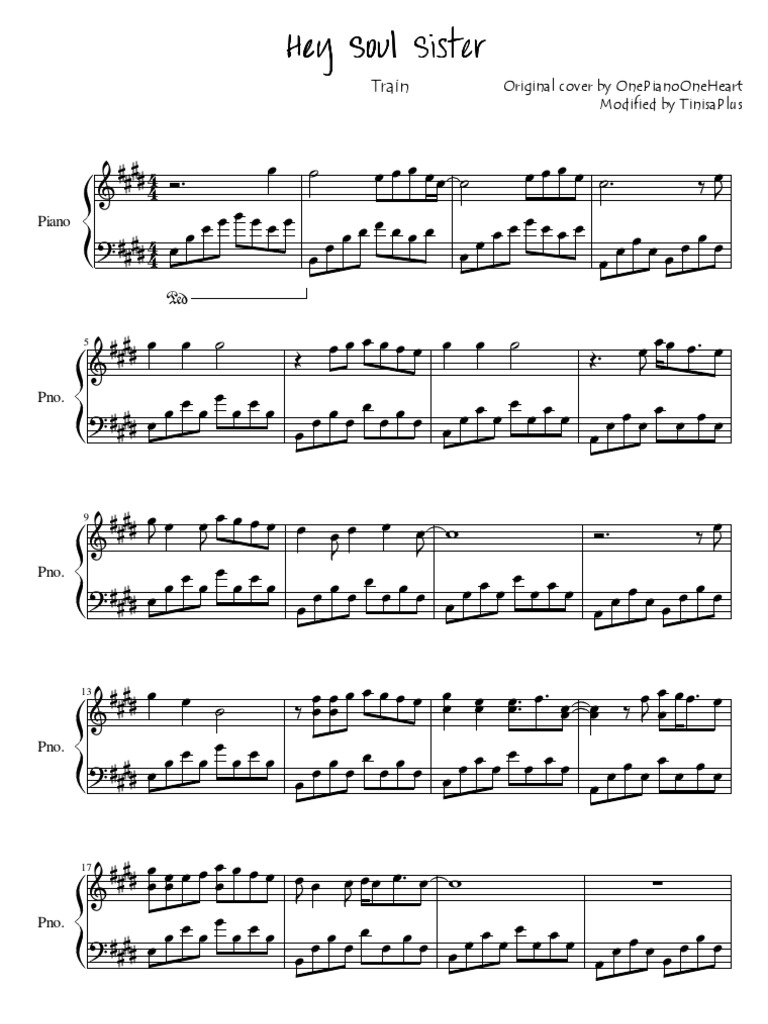 Hey Soul Sister Piano Version Sheet Songs Music sheets for virtual piano. hey soul sister piano version sheet