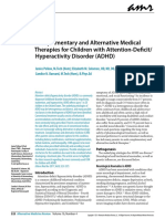 Complementary and Alternative Medical Therapies For Children With Attention-Deficit/ Hyperactivity Disorder (ADHD)