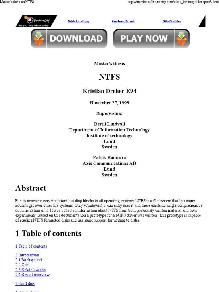 NTFS File System Overview and Implementation | PDF | File System ...