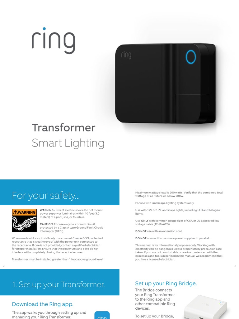 Ring Smart Lighting Transformer Manual EN PDF Ac Power Plugs And