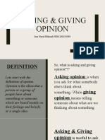 Asking & Giving Opinion Ima Nurul Hikmah NIM 201103003