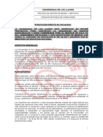 Universidad de Los Llanos: Proceso de Gestión de Bienes Y Servicios Formato de Pliego de Condiciones