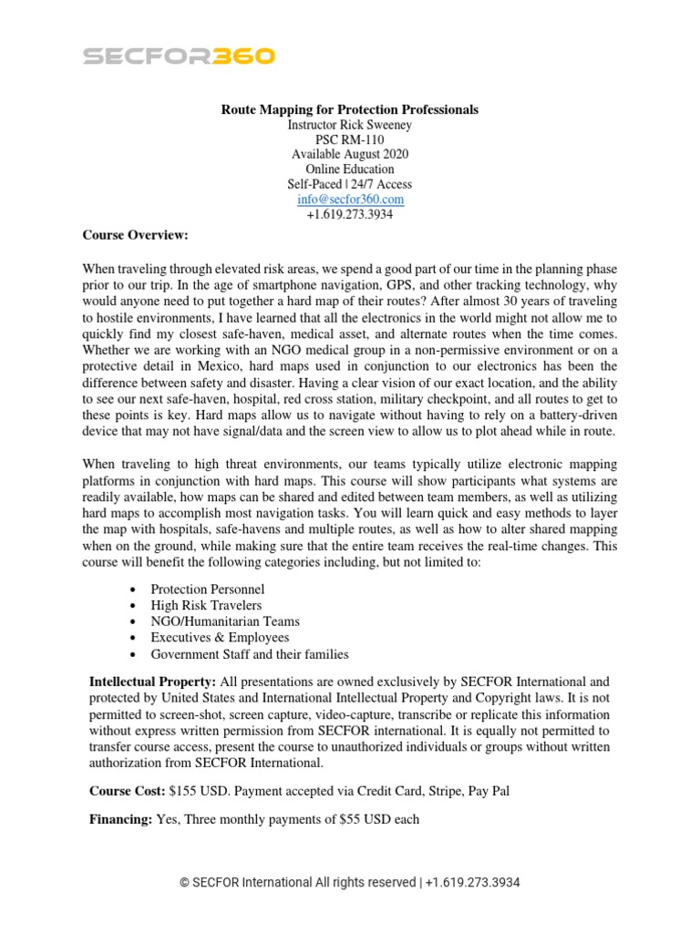 1.0 Route Mapping Syllabus PMC RM-110 | PDF | Navigation | Educational ...