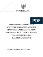 Sabdatama Hadeging Kabupaten Klaten Ingkang Kaping 218